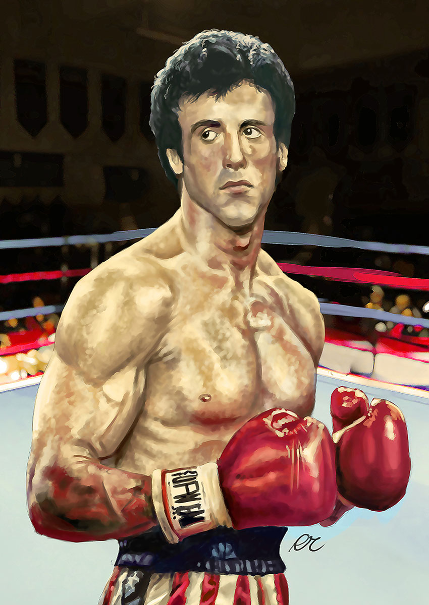 Artistic portrayal of a boxer with red gloves in a boxing ring, focusing on determination and strength.