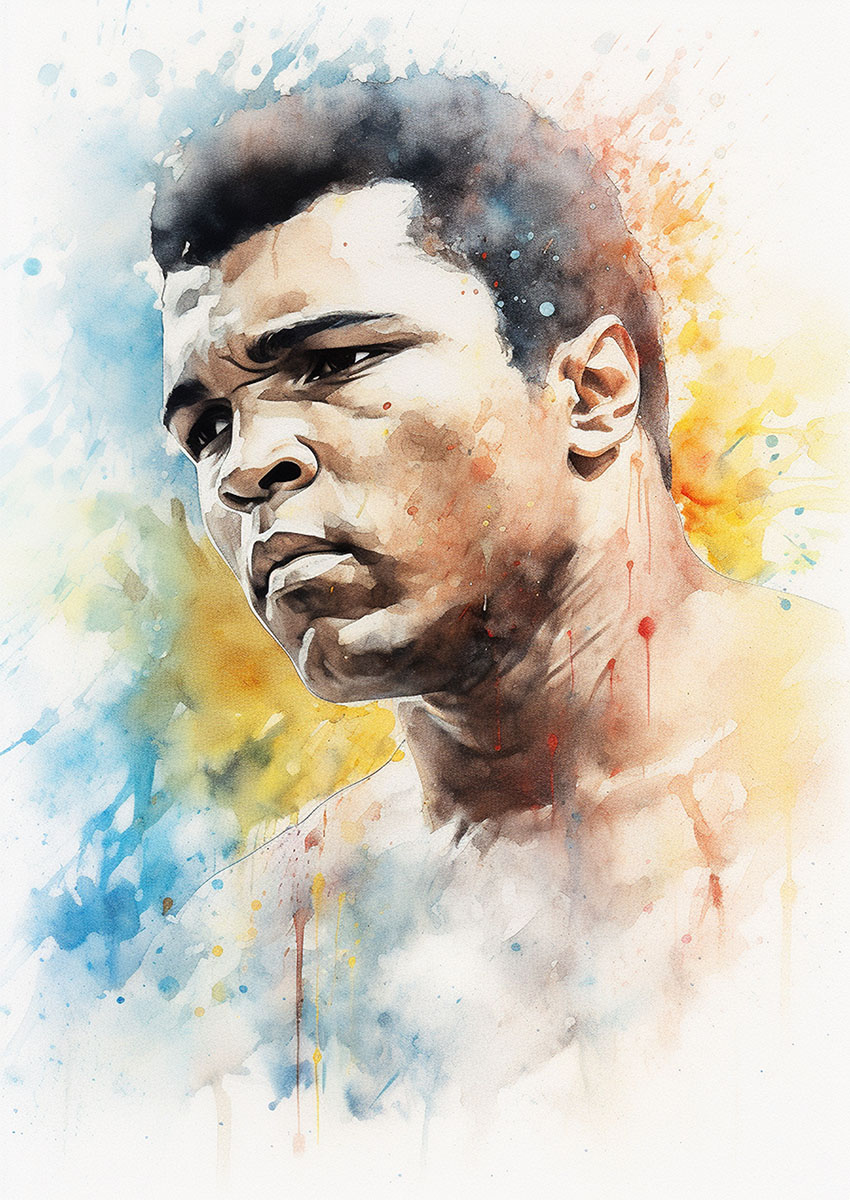 Muhammad Ali Portrait Canvas Print & Poster Wall Art - AI PRINT LAB