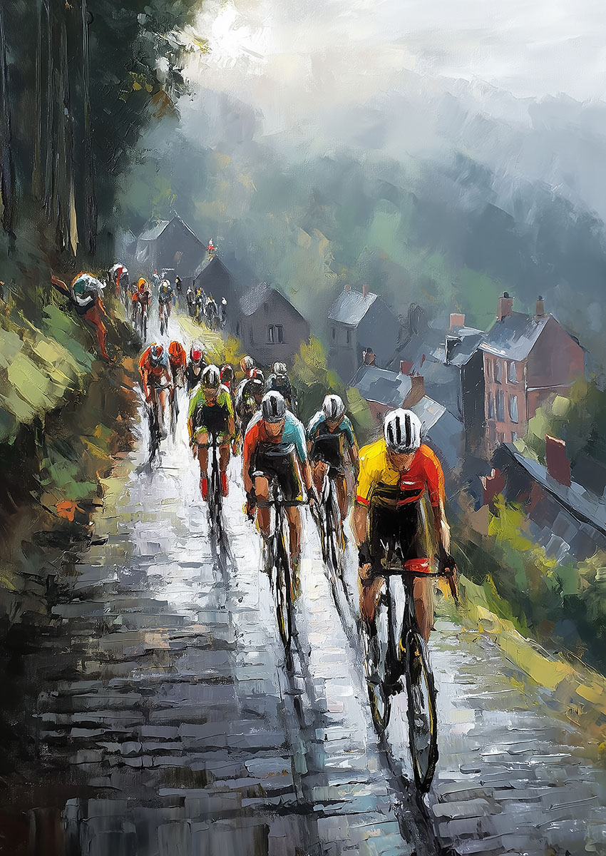 Cycling Race Canvas Print & Poster Wall Art - AI PRINT LAB