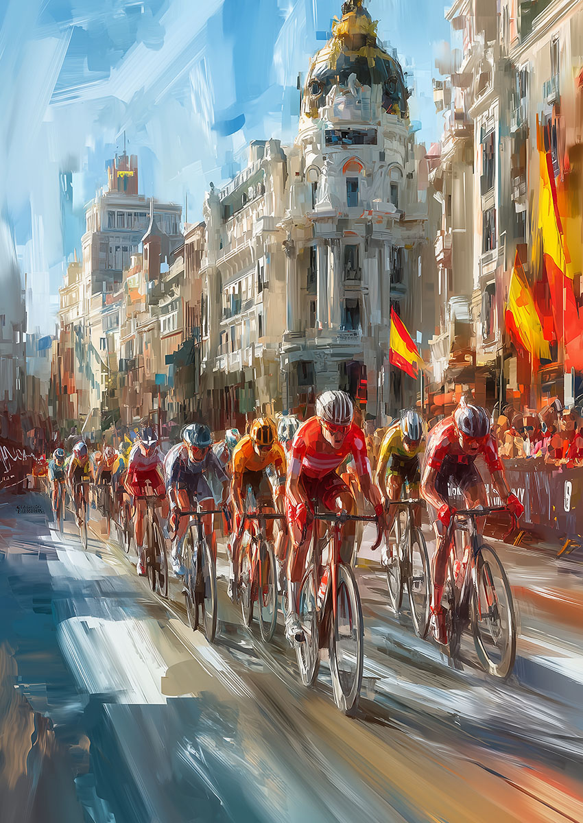 Cycling Race Scene Canvas Print & Poster Wall Art - AI PRINT LAB