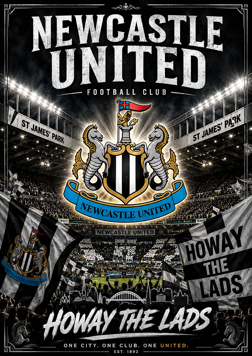 Newcastle United Canvas Print & Poster Wall Art - AI PRINT LAB
