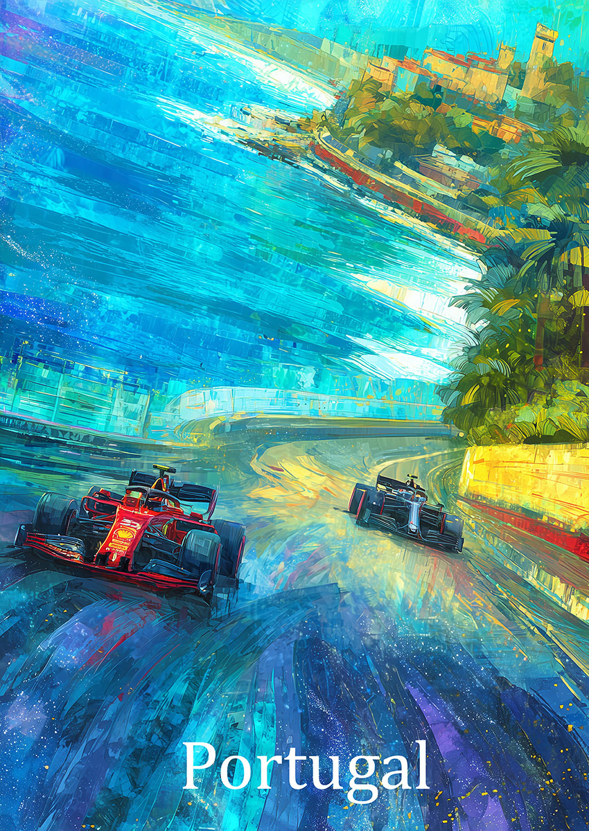 Formula One Racing Artwork Canvas Print & Poster Wall Art - AI PRINT LAB
