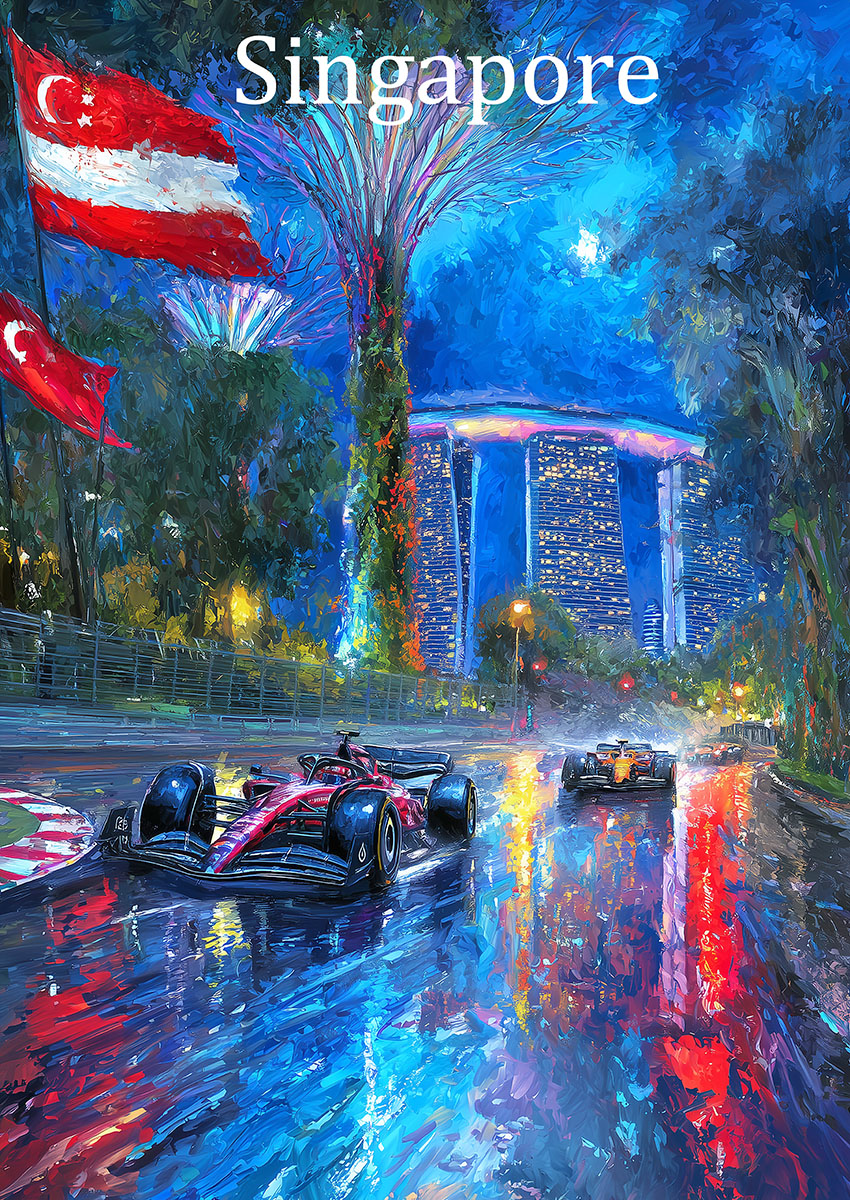 Formula One Style Racing Cars Canvas Print & Poster Wall Art - AI PRINT LAB