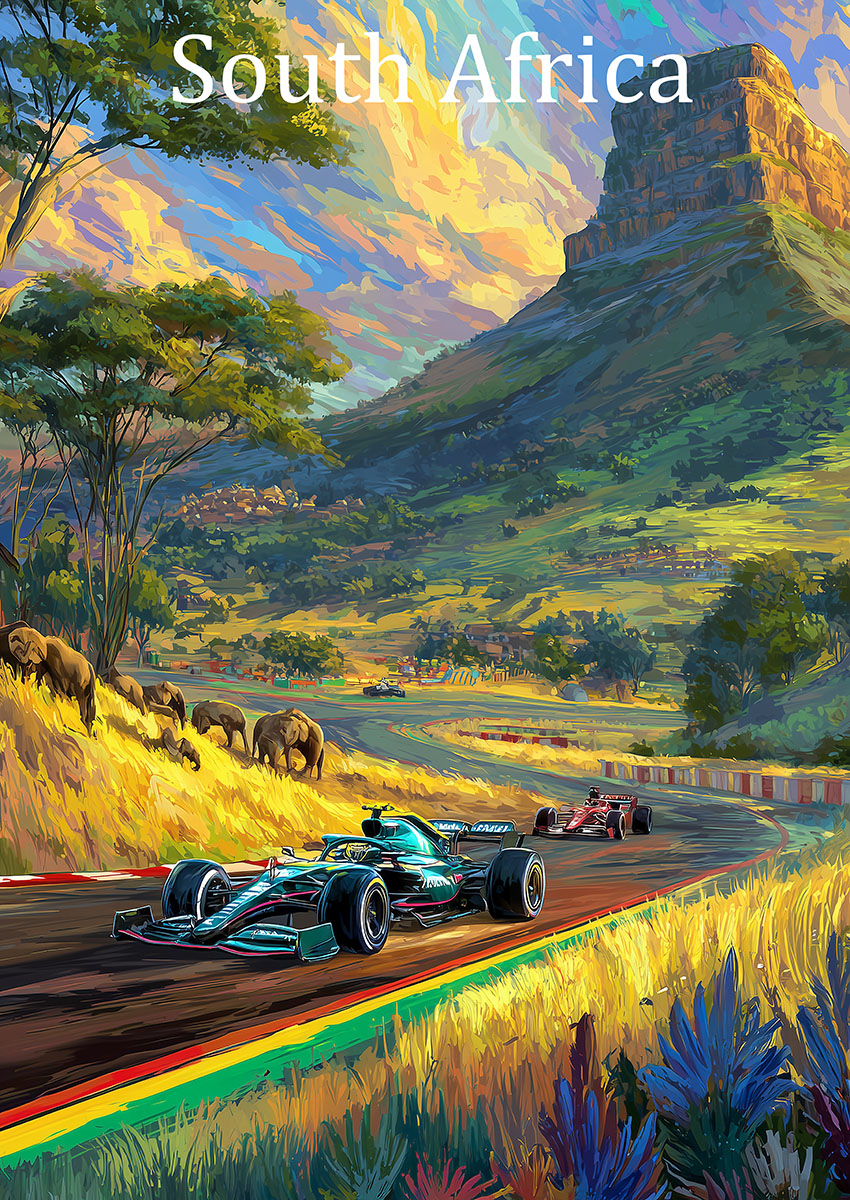 Formula One Racing Cars Canvas Print & Poster Wall Art - AI PRINT LAB