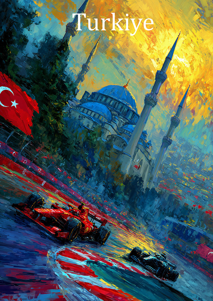 Formula One Race Scene Canvas Print & Poster Wall Art - AI PRINT LAB