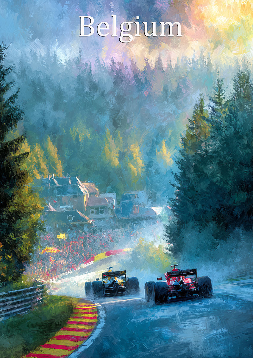 Dramatic Formula One Racing Scene Canvas Print & Poster Wall Art - AI PRINT LAB