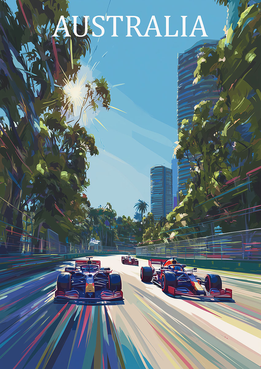 Vibrant Formula One Race Cars Canvas Print & Poster Wall Art - AI PRINT LAB