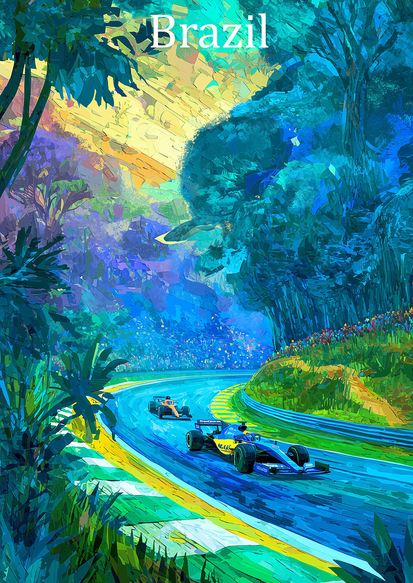 Formula One Racing Scene Canvas Print & Poster Wall Art - AI PRINT LAB