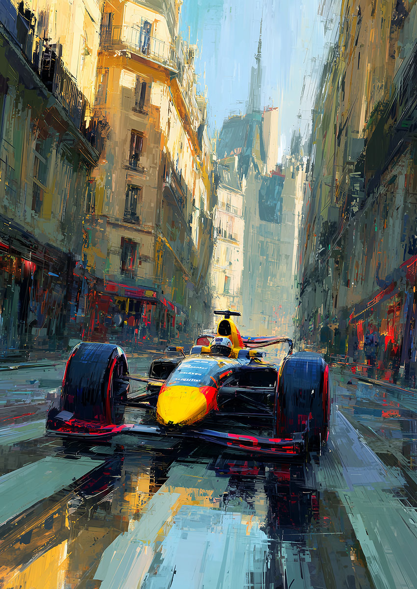 Formula One Racing Car Canvas Print & Poster Wall Art - AI PRINT LAB