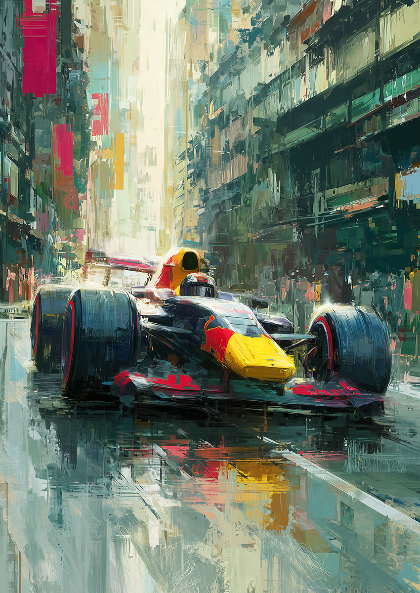 Formula One Racing Car Canvas Print & Poster Wall Art - AI PRINT LAB