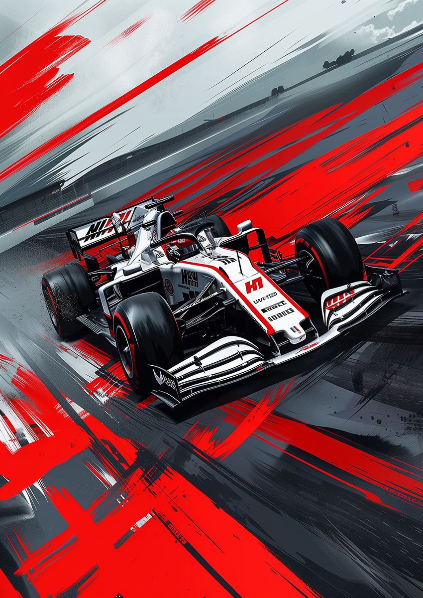 Formula One Racing Car Canvas Print & Poster Wall Art - AI PRINT LAB