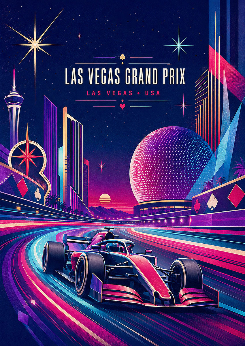 Las Vegas Grand Prix Canvas Print & Poster Wall Art - AI PRINT LAB