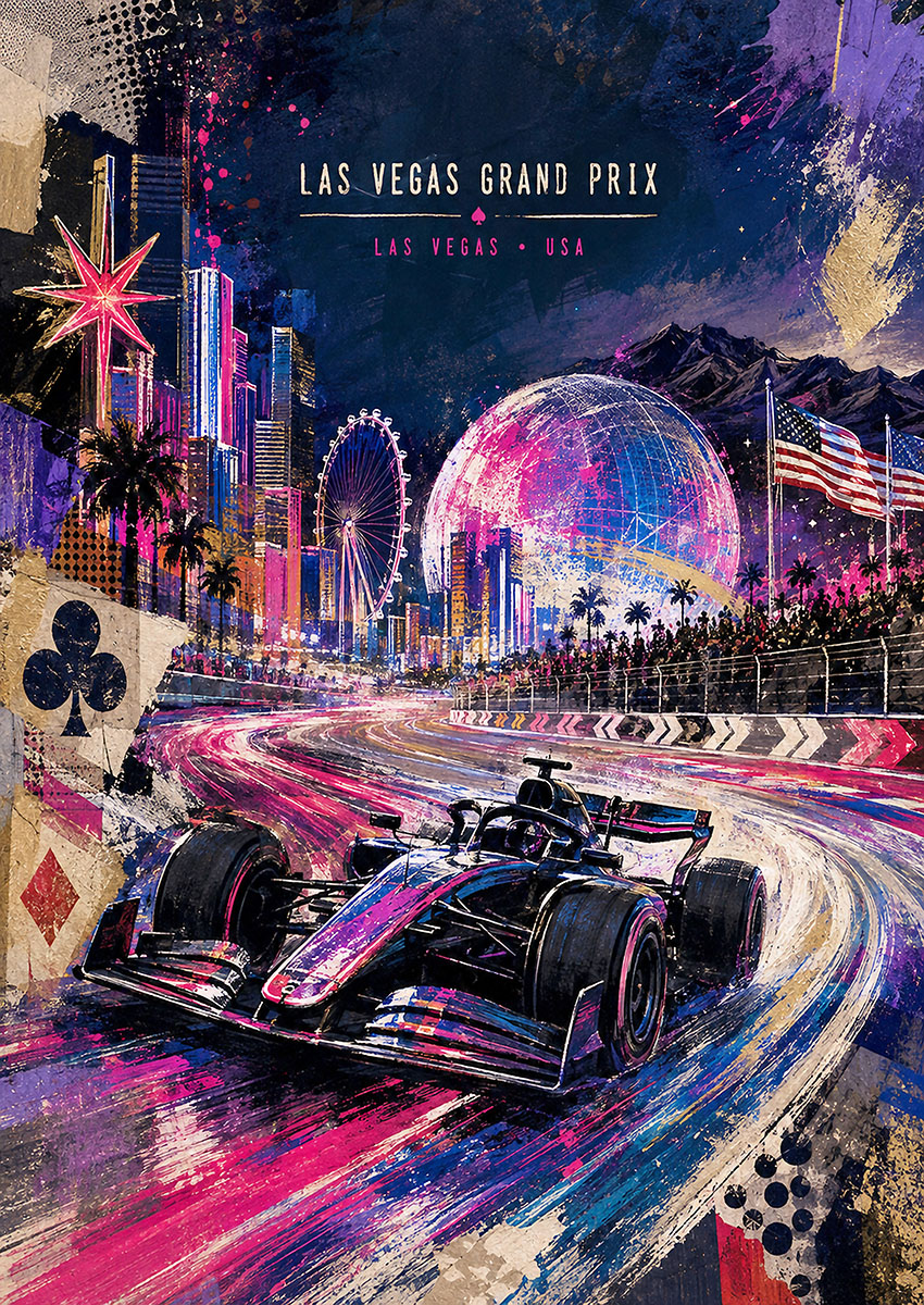 Las Vegas Grand Prix Formula One Canvas Print & Poster Wall Art - AI PRINT LAB
