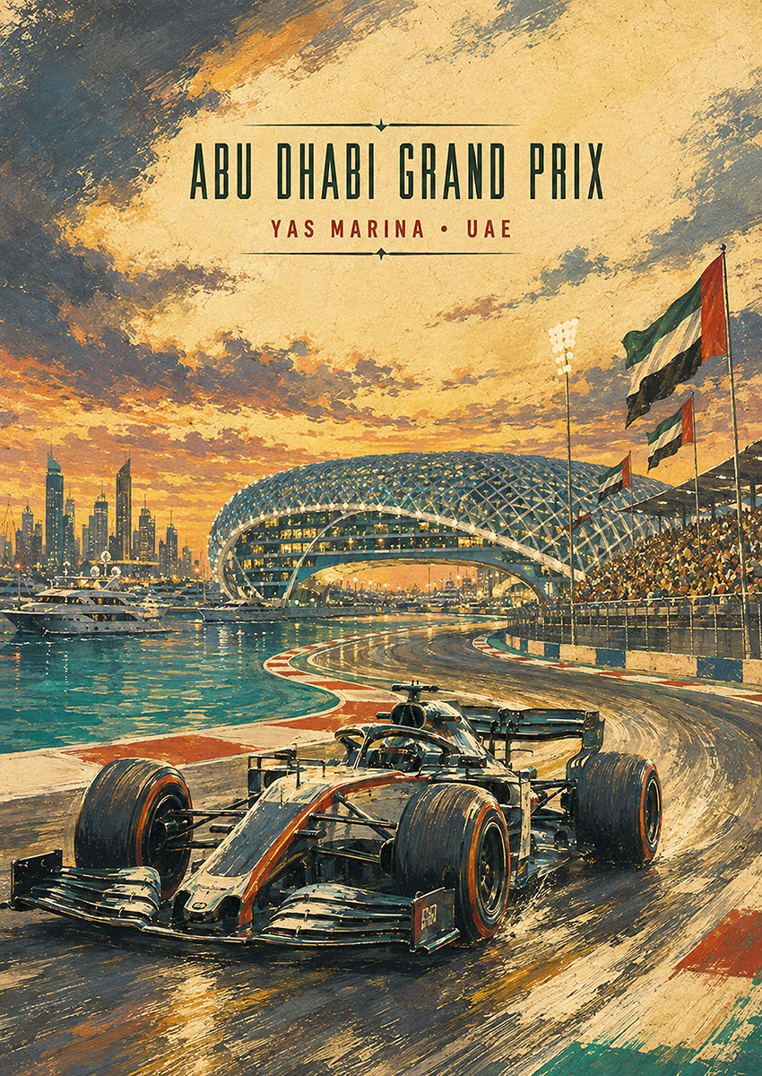 Abu Dhabi Grand Prix Yas Marina Circuit Canvas Print & Poster - AI PRINT LAB