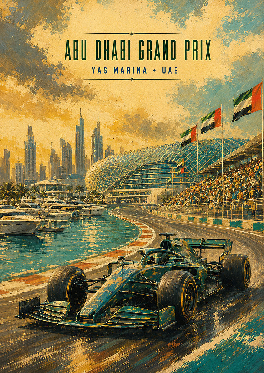 Abu Dhabi Grand Prix Yas Marina Canvas Print & Poster Wall Art - AI PRINT LAB