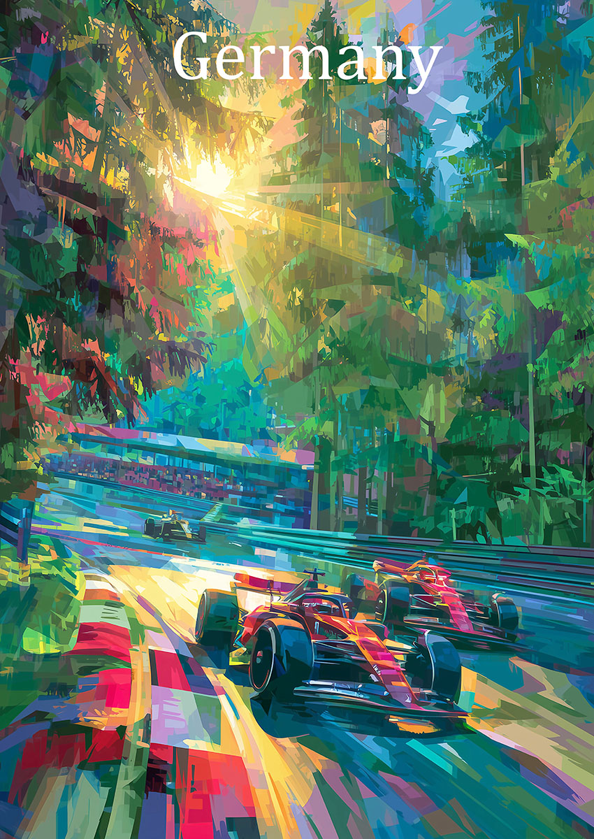 Formula One Racing Cars Canvas Print & Poster Wall Art - AI PRINT LAB