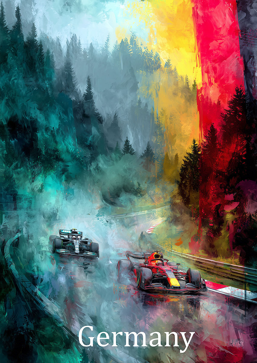 Formula One Racing Canvas Print & Poster Wall Art - AI PRINT LAB