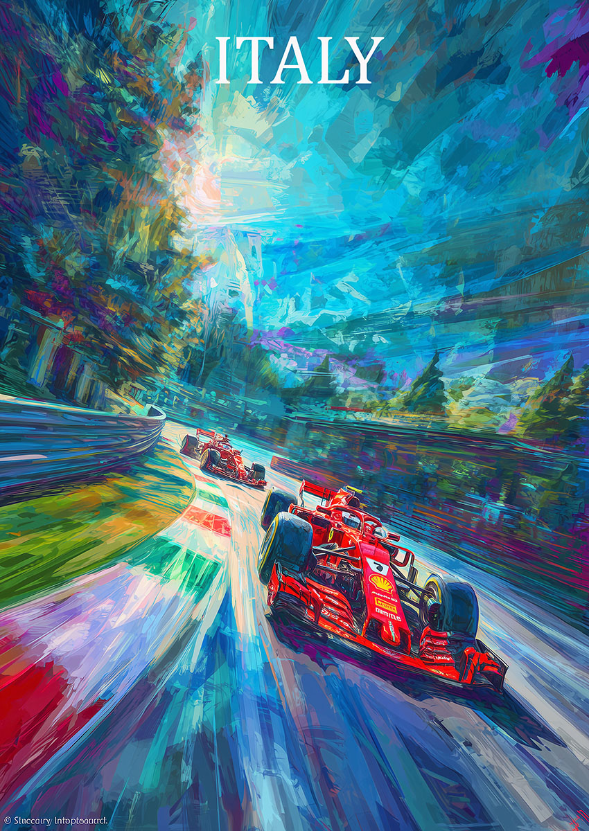 Ferrari Formula One Racing Cars Canvas Print & Poster Wall Art - AI PRINT LAB