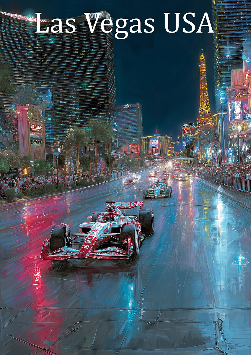 Formula One Race Scene Canvas Print & Poster Wall Art - AI PRINT LAB