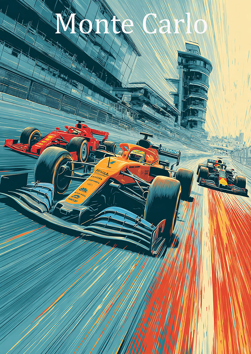 Monte Carlo Formula One Racing Canvas Print & Poster Wall Art - AI PRINT LAB