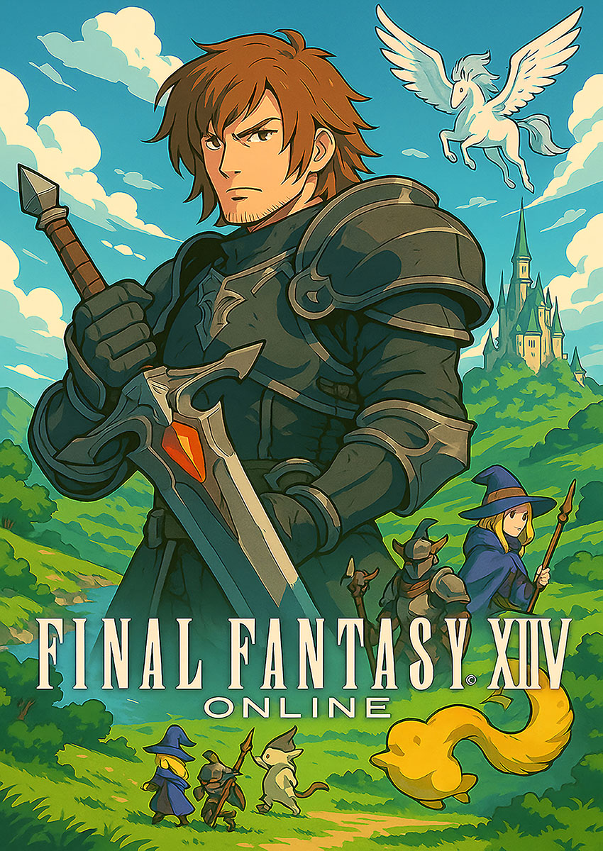 Final Fantasy XIV Art Style Fantasy Scene Canvas Print & Poster Wall Art - AI PRINT LAB