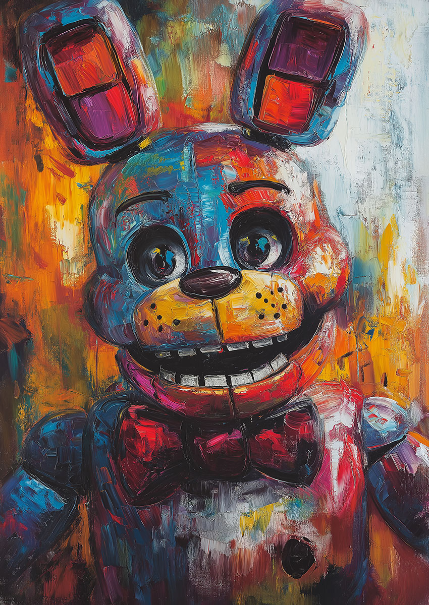 Bonnie the Bunny Oil Painting Style Canvas Print & Poster Wall Art - AI PRINT LAB