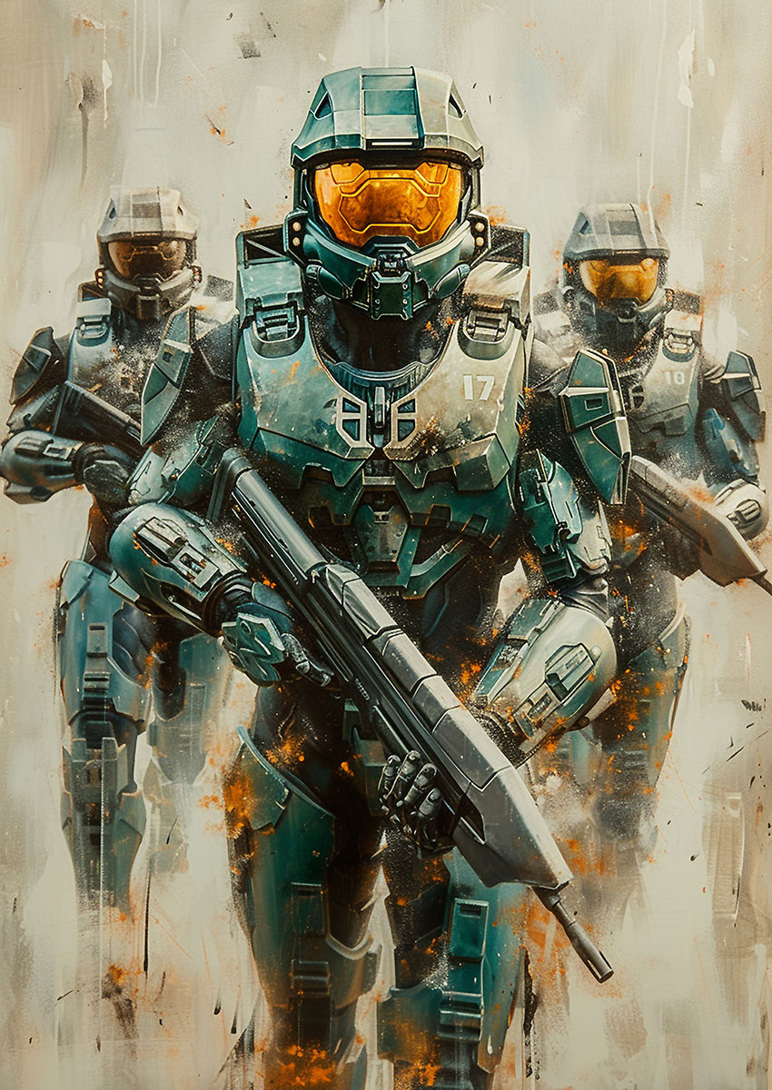 Armoured Soldier Artwork Canvas Print & Poster Wall Art - AI PRINT LAB