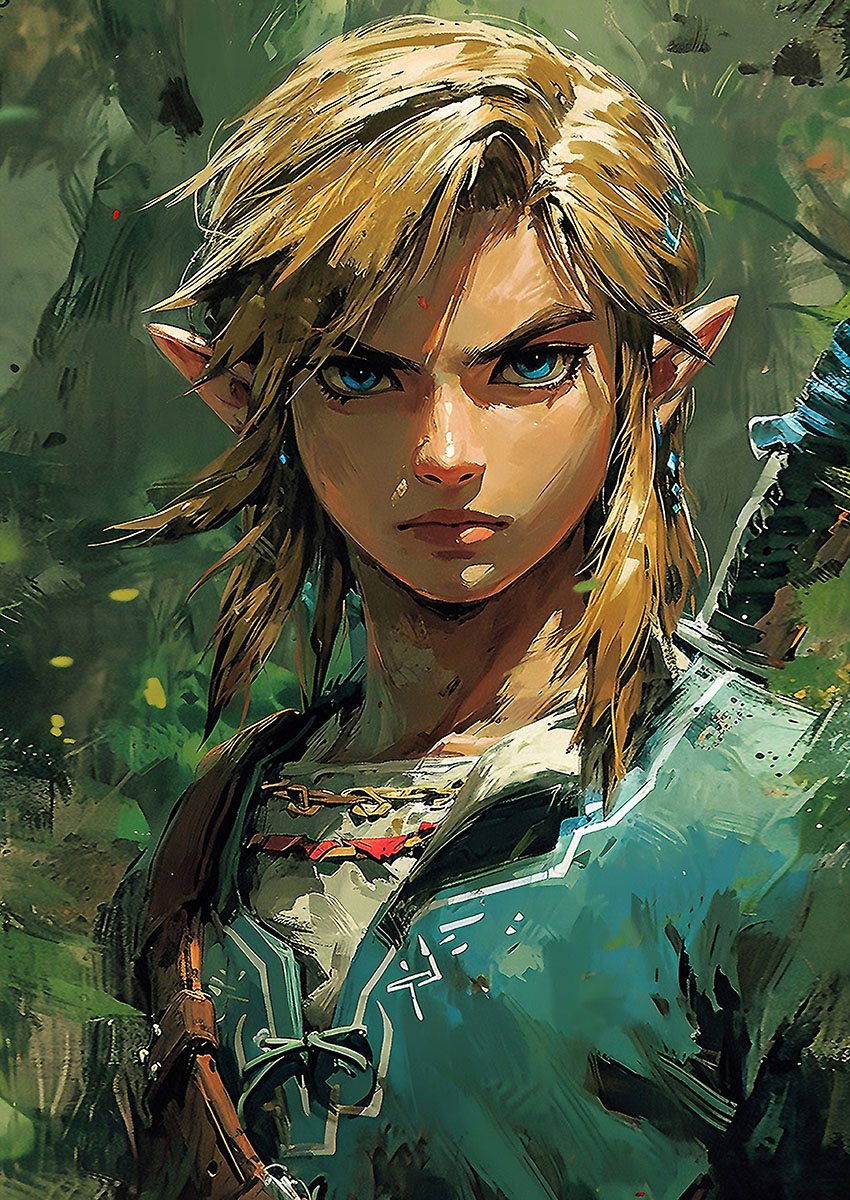 Link from The Legend of Zelda Canvas Print & Poster Wall Art - AI PRINT LAB