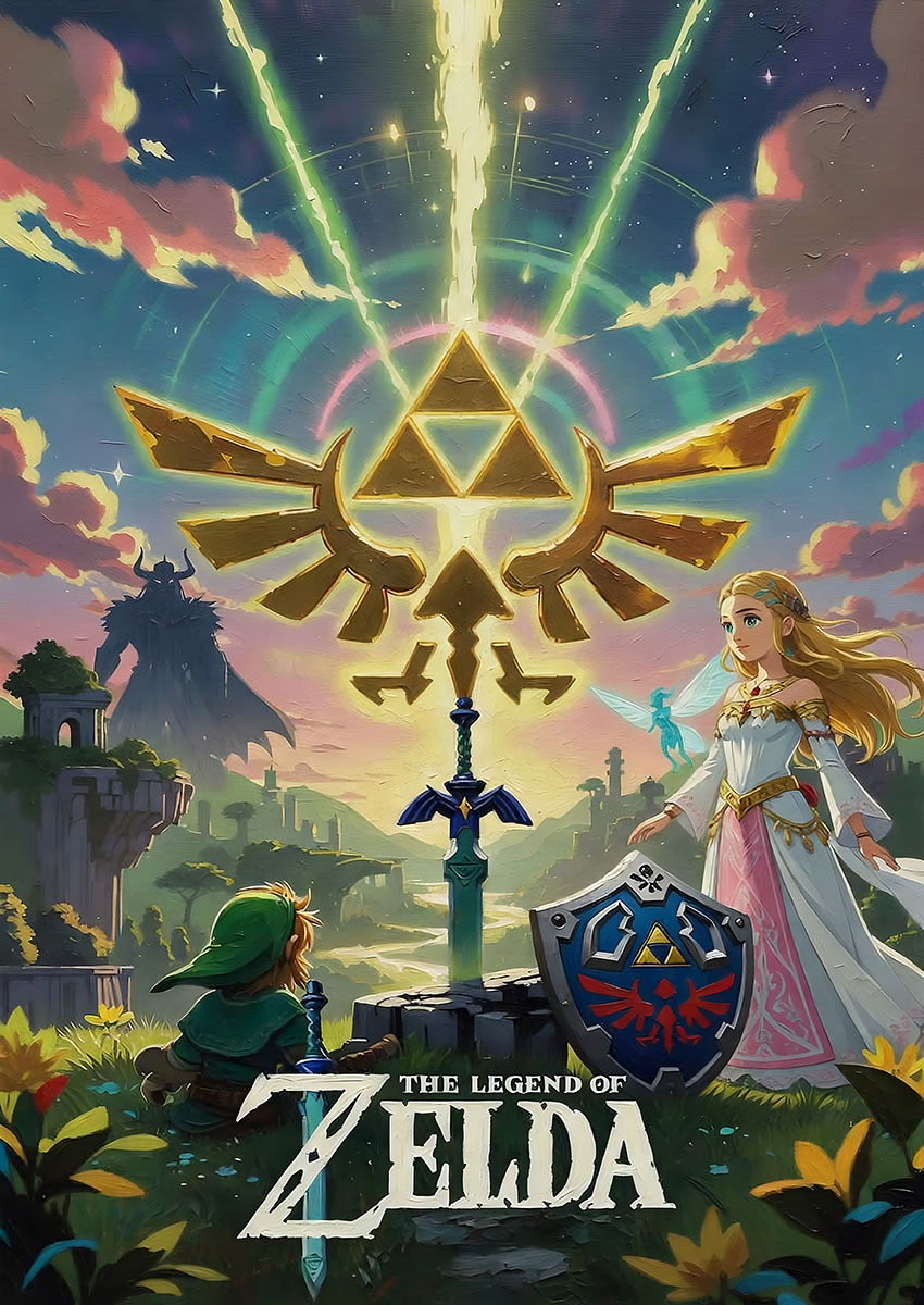 The Legend of Zelda Style Artwork Canvas Print & Poster Wall Art - AI PRINT LAB