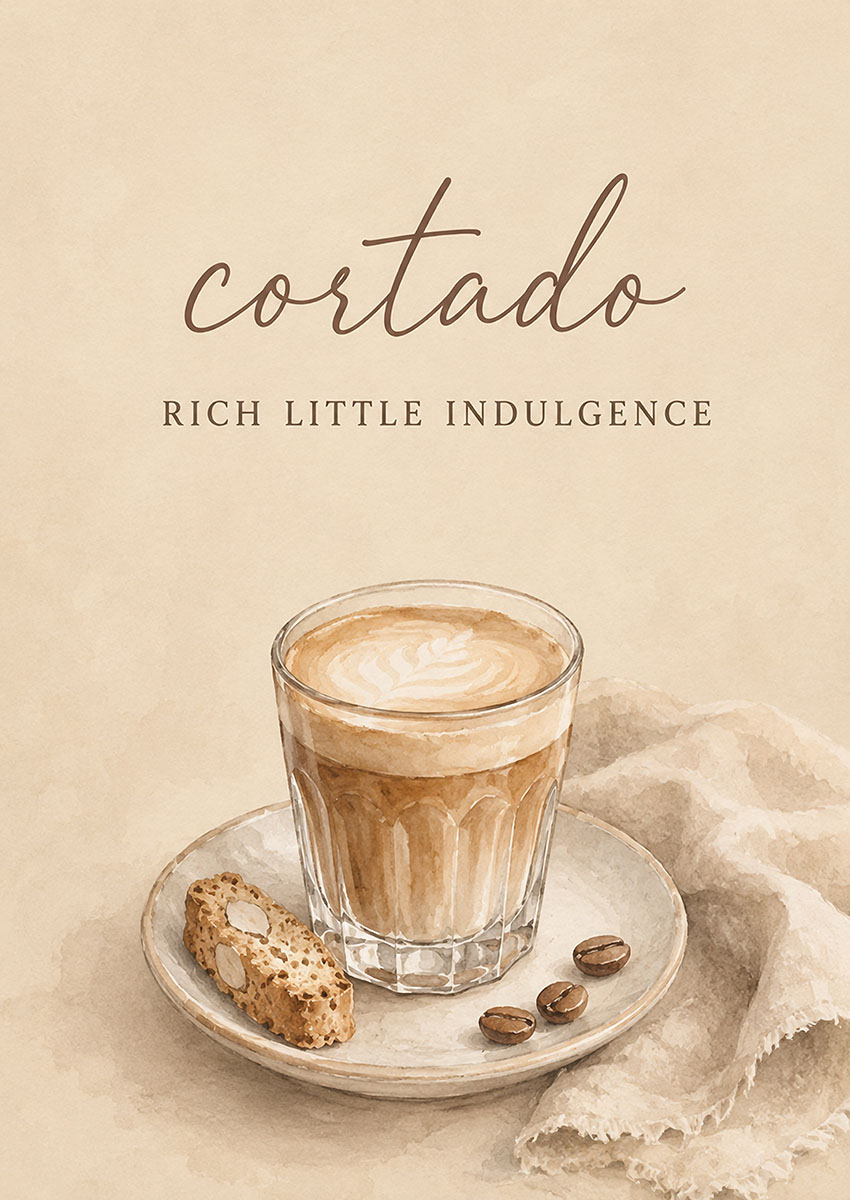Cortado Coffee Canvas Print & Poster Wall Art - AI PRINT LAB