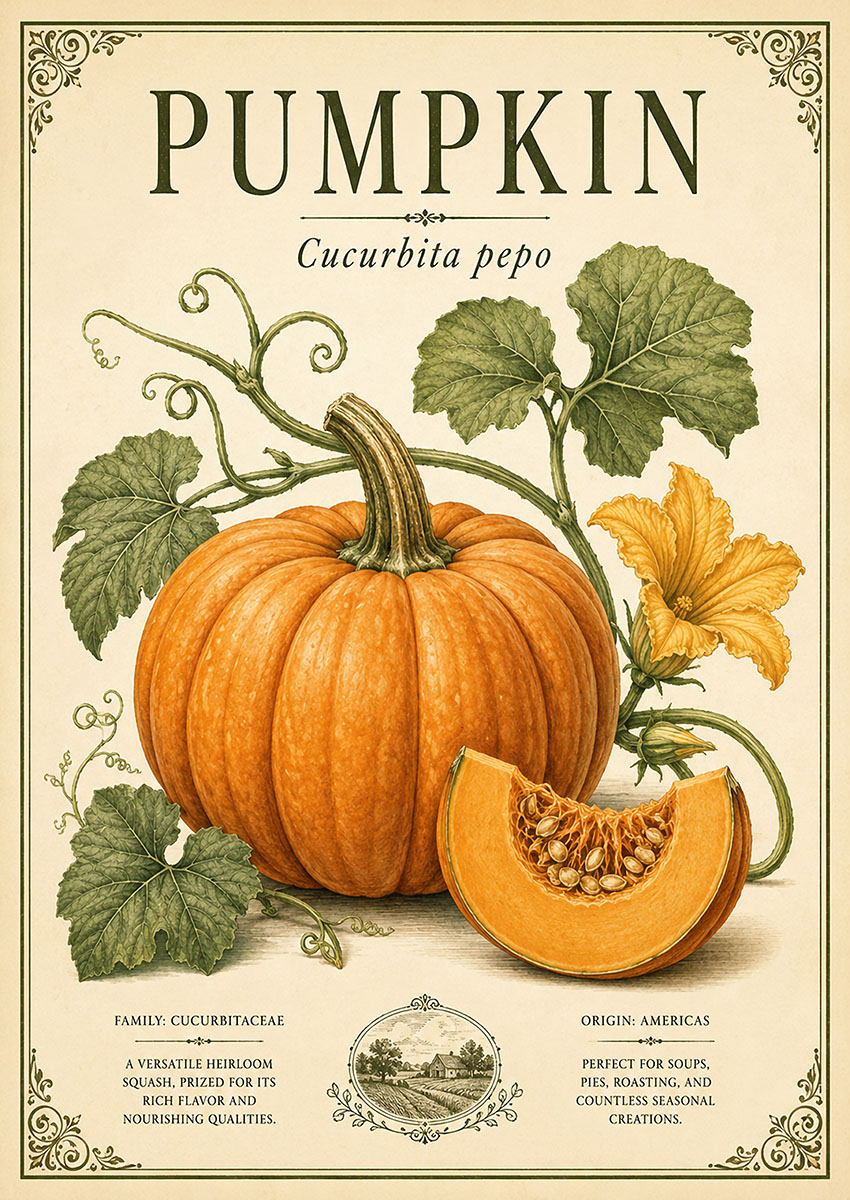 Pumpkin Artwork Canvas Print & Poster Wall Art - AI PRINT LAB