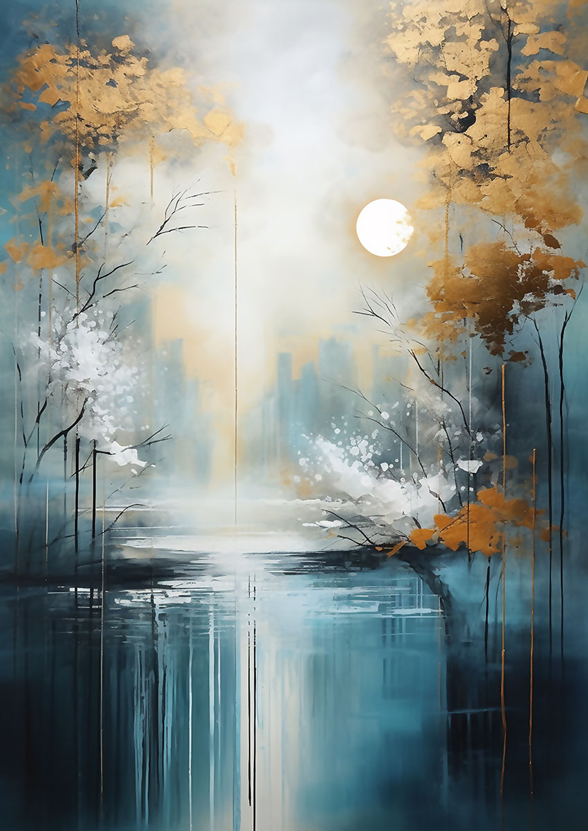 Dramatic Abstract Landscape Canvas Print & Poster Wall Art - AI PRINT LAB