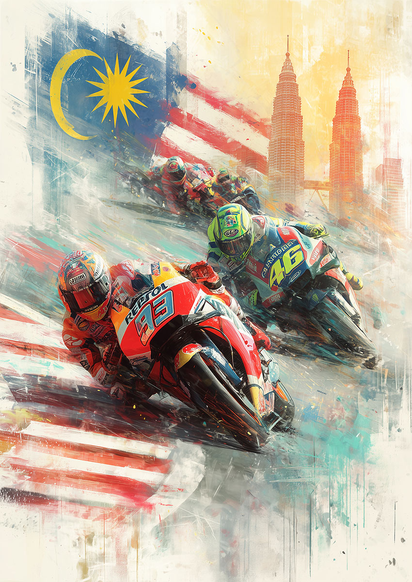 Dramatic Motorcycle Racing Artwork Canvas Print & Poster Wall Art - AI PRINT LAB