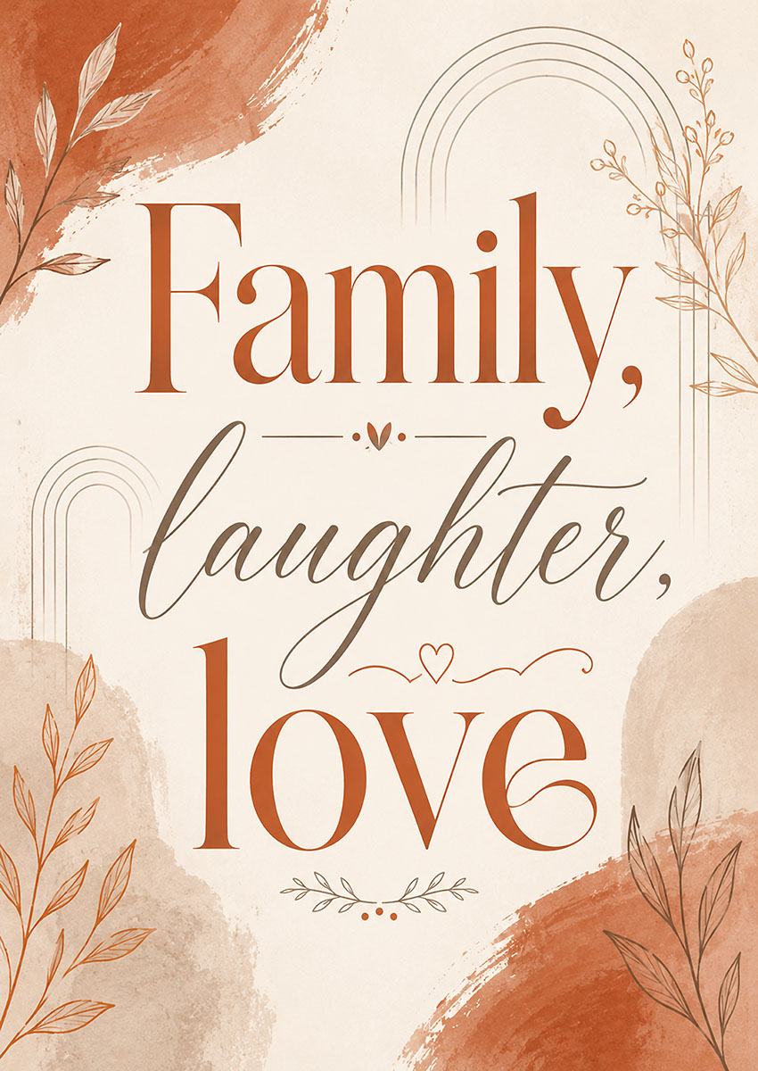 Family Laughter Love Quote Canvas Print & Poster Wall Art - AI PRINT LAB