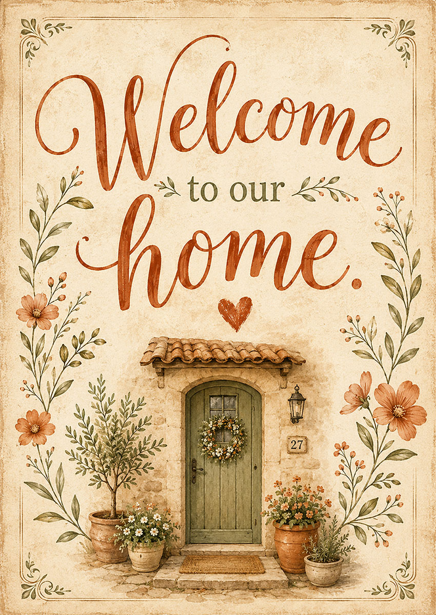 Welcoming Home Decor Artwork Canvas Print & Poster Wall Art - AI PRINT LAB