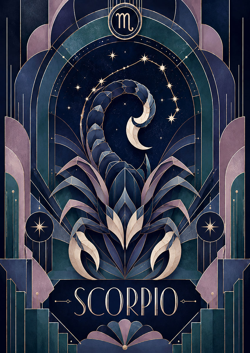 Scorpio Zodiac Art Canvas Print & Poster Wall Art - AI PRINT LAB