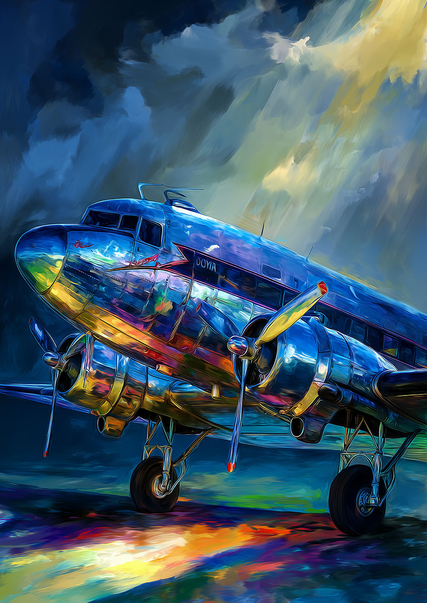 Aircraft aviation art prints banner featuring classic warplanes and modern jets