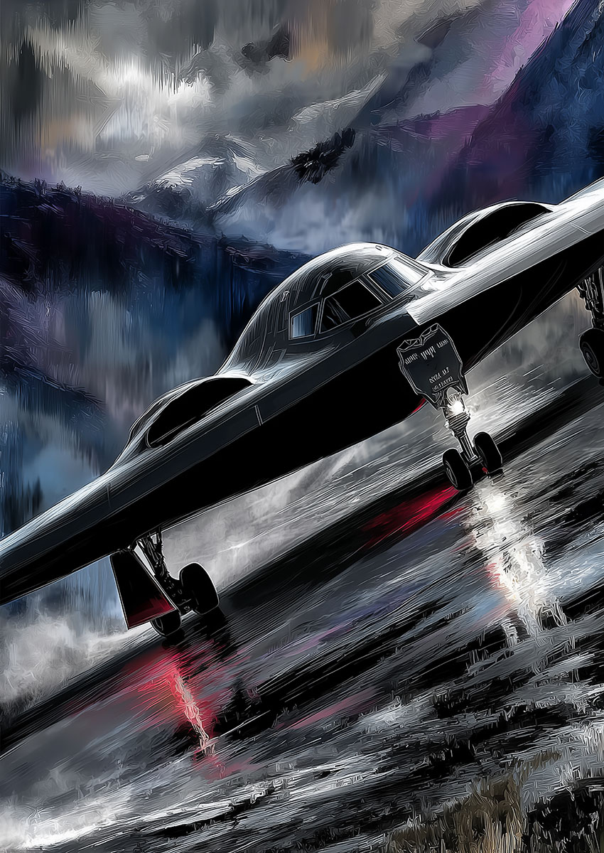 B-2 Spirit Style Stealth Bomber Canvas Print & Poster Wall Art - AI PRINT LAB