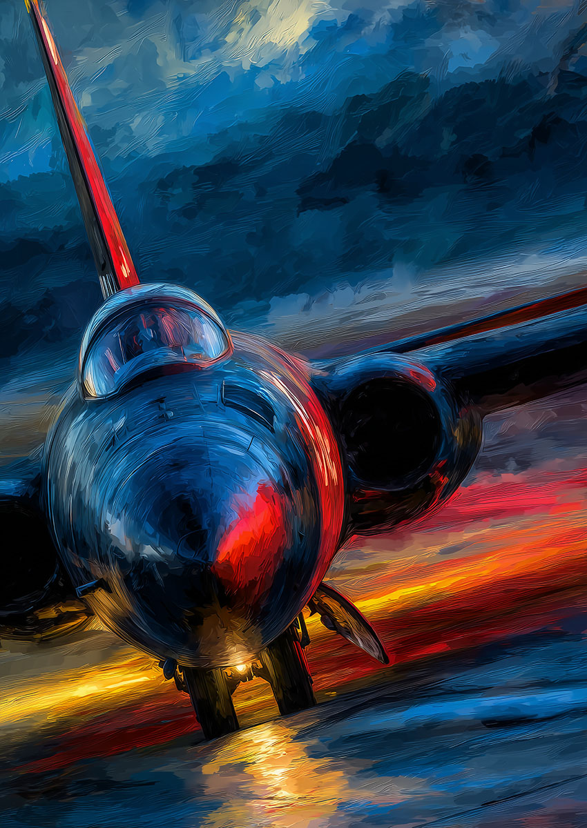 Dramatic Dark Stealth Aircraft Canvas Print & Poster Wall Art - AI PRINT LAB