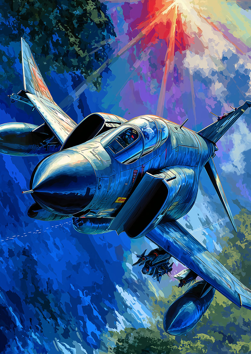 F-14 Tomcat Style Fighter Jet Canvas Print & Poster Wall Art - AI PRINT LAB