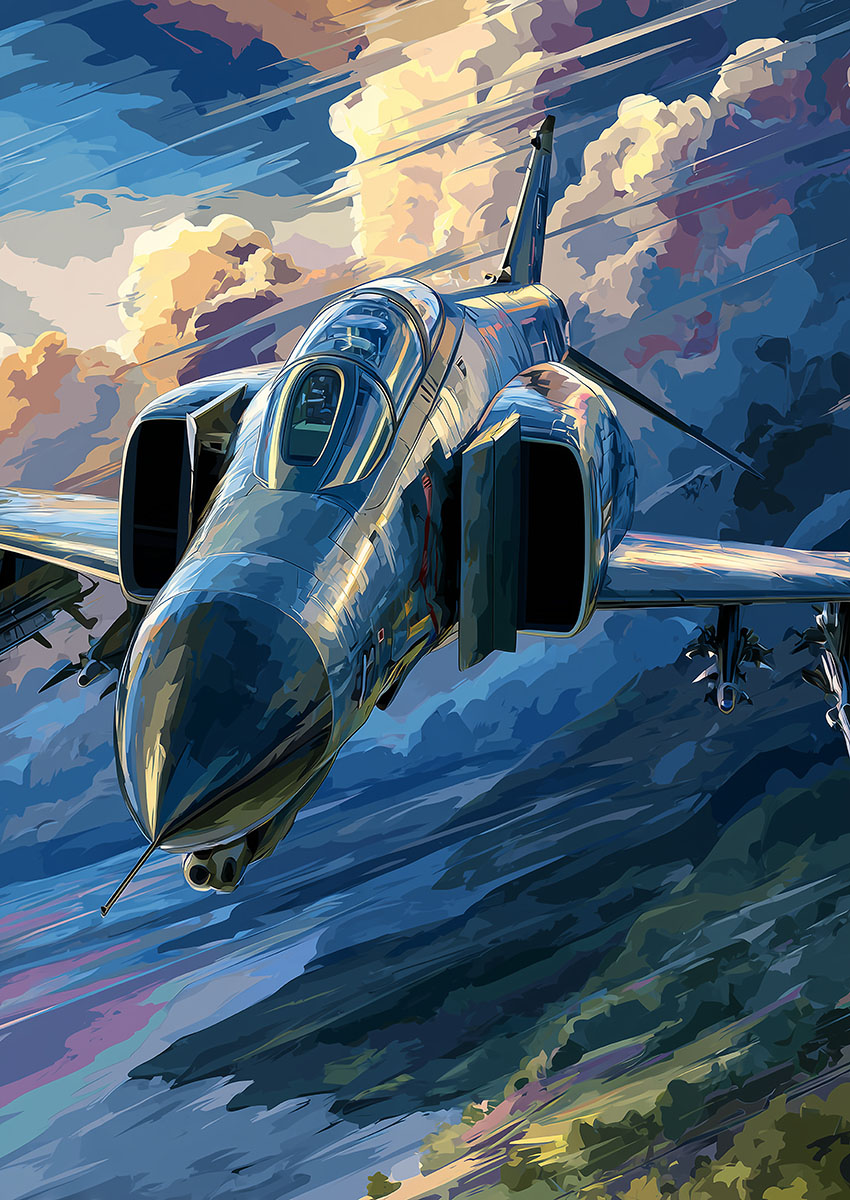 F-14 Tomcat Style Fighter Jet Canvas Print & Poster Wall Art - AI PRINT LAB