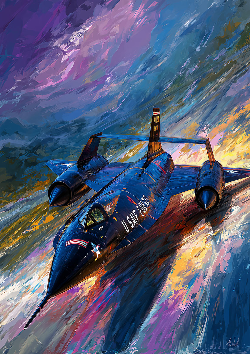 Dramatic Black Jet Aircraft Canvas Print & Poster Wall Art - AI PRINT LAB