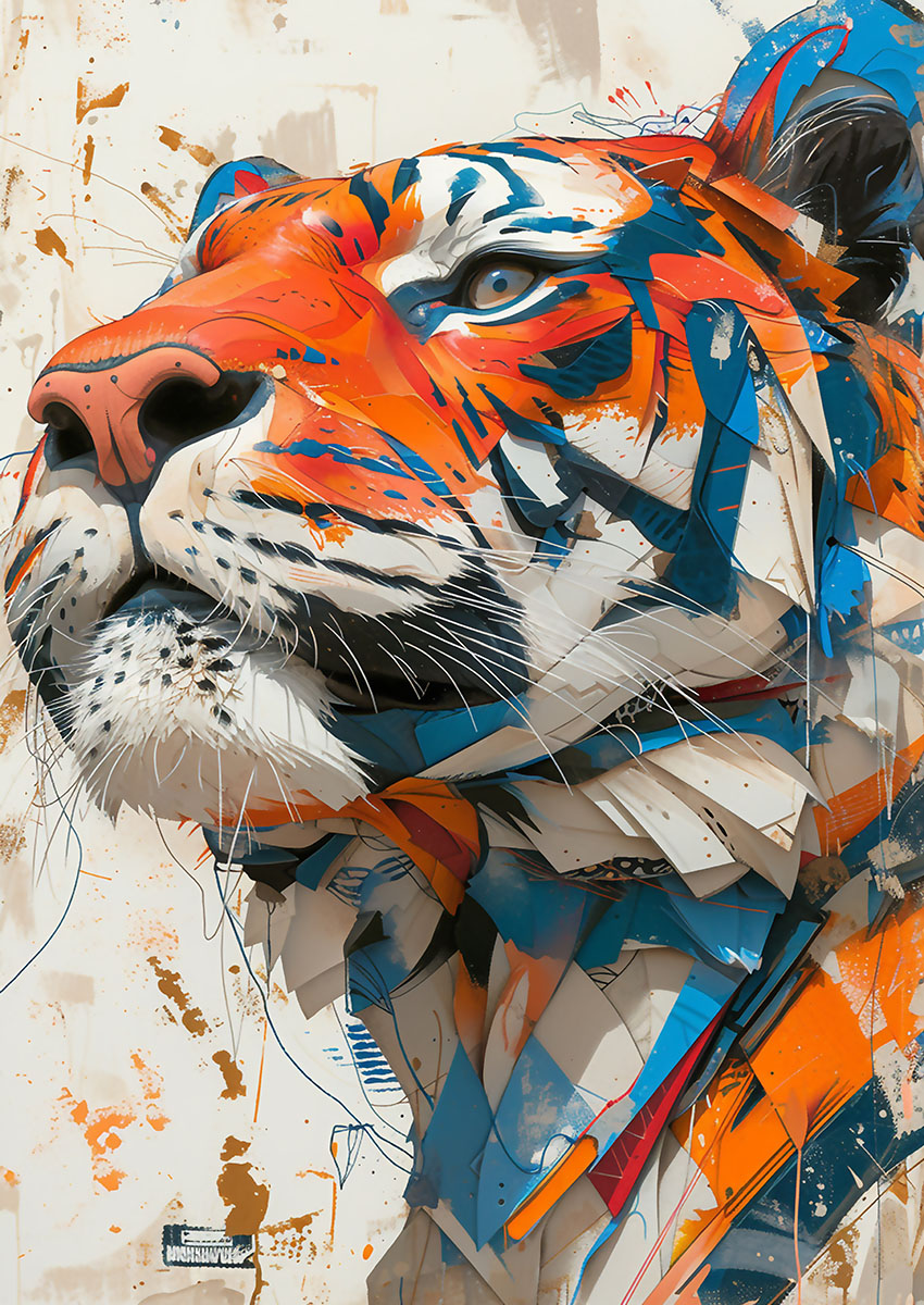 Vibrant Orange Tiger Canvas Print & Poster Wall Art - AI PRINT LAB