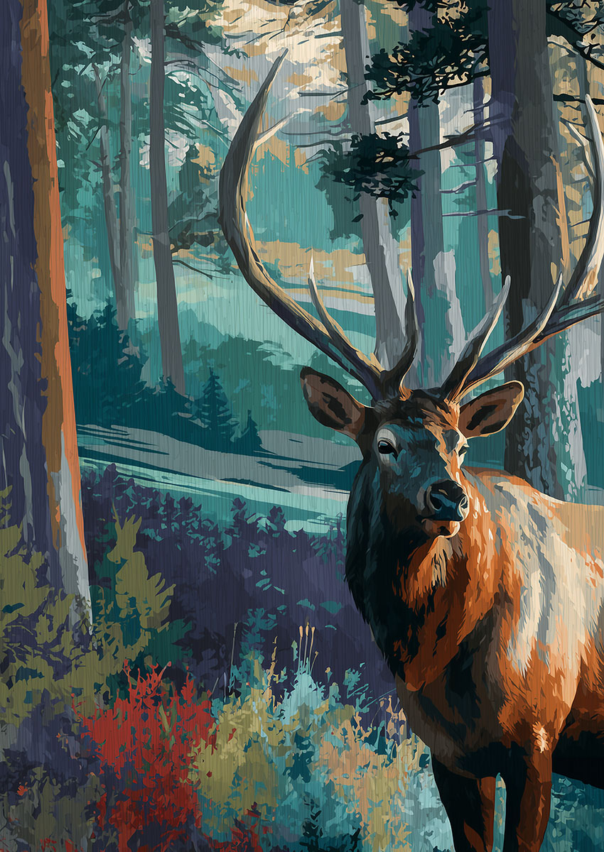 Majestic Red Deer Canvas Print & Poster Wall Art - AI PRINT LAB