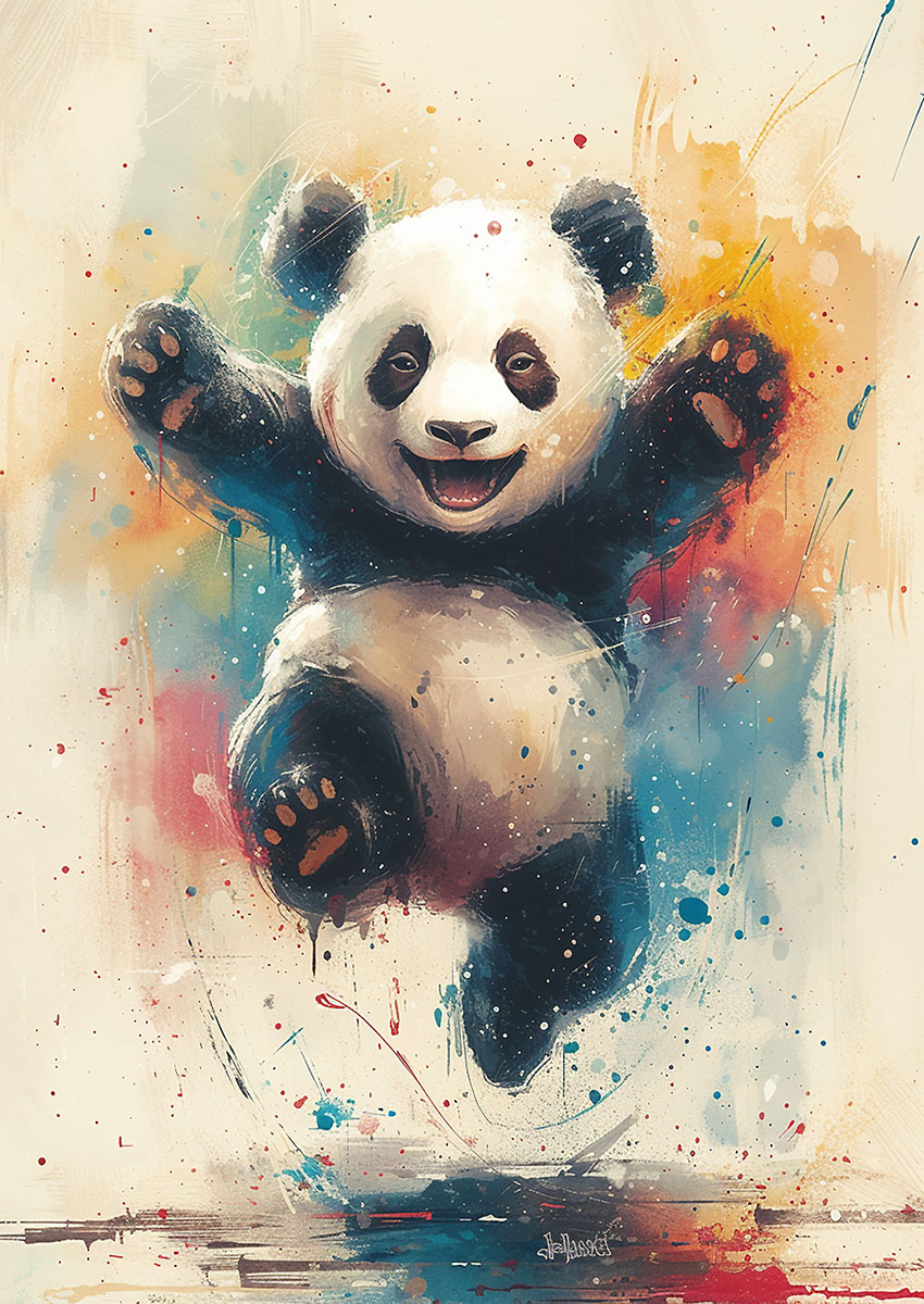 Playful Panda Canvas Print & Poster Wall Art - AI PRINT LAB