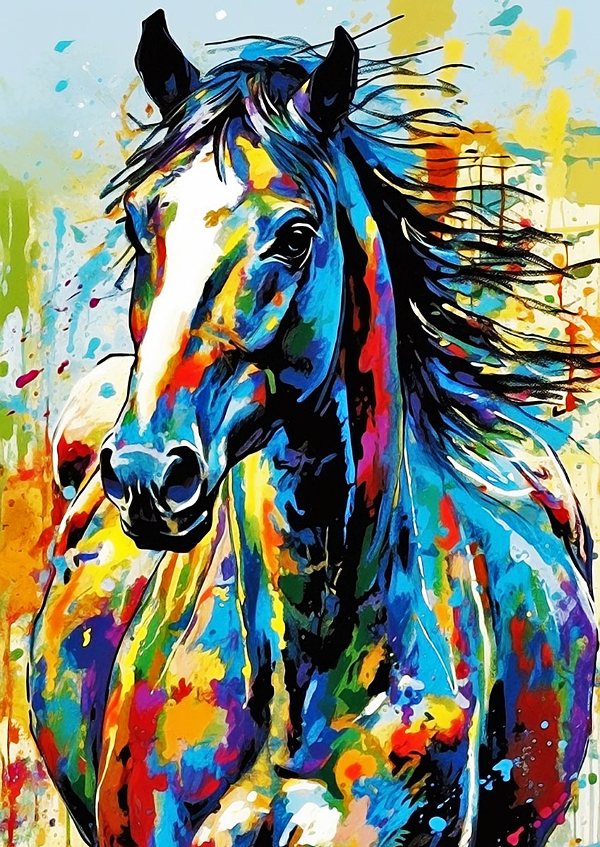 Colourful Horse Canvas Print & Poster Wall Art - AI PRINT LAB