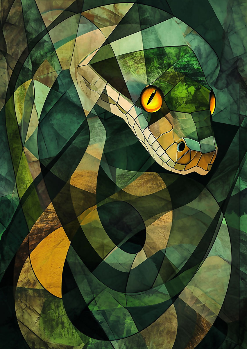 Vibrant Green Snake Canvas Print & Poster Wall Art - AI PRINT LAB