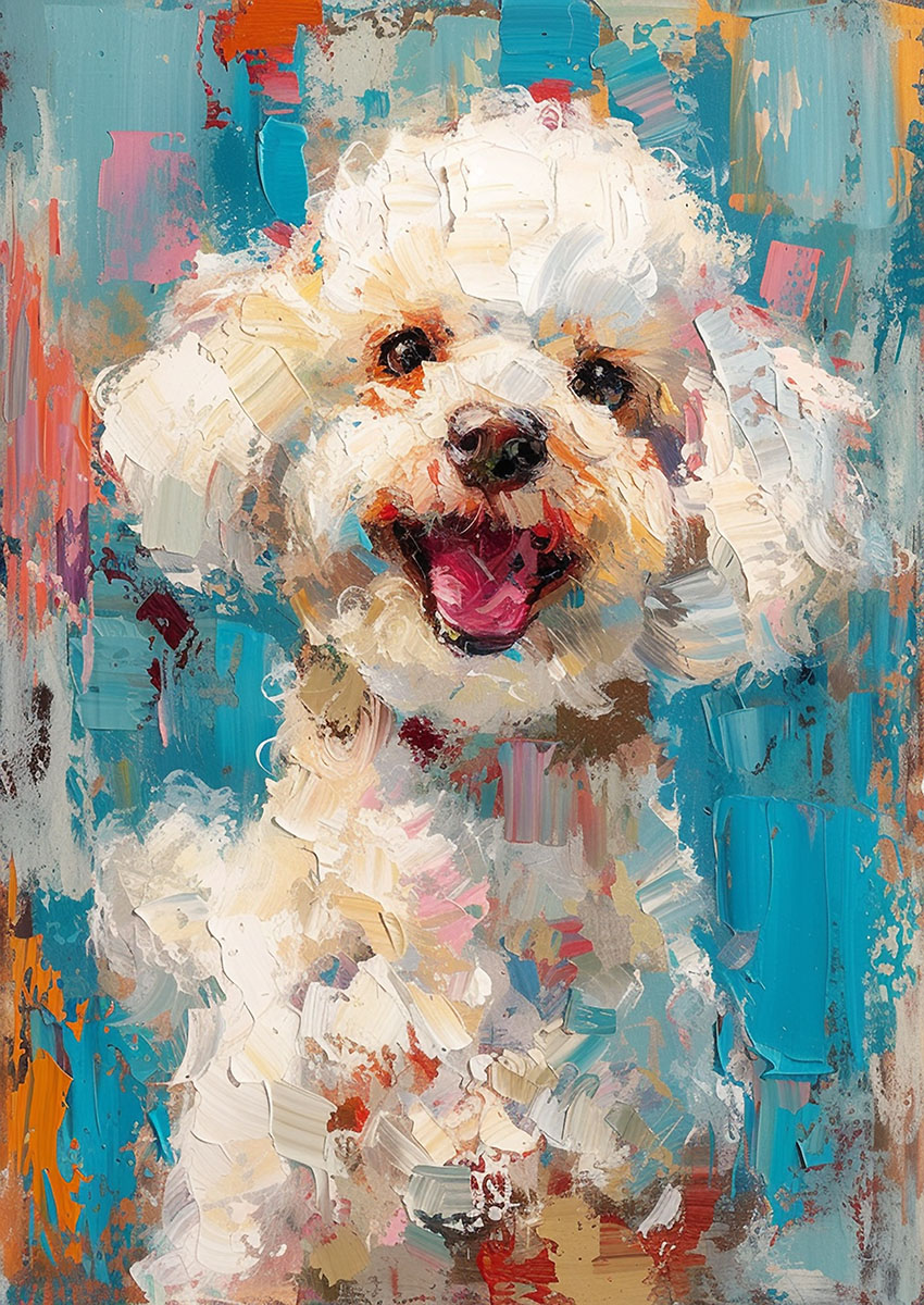 Bright White Poodle Canvas Print & Poster Wall Art - AI PRINT LAB