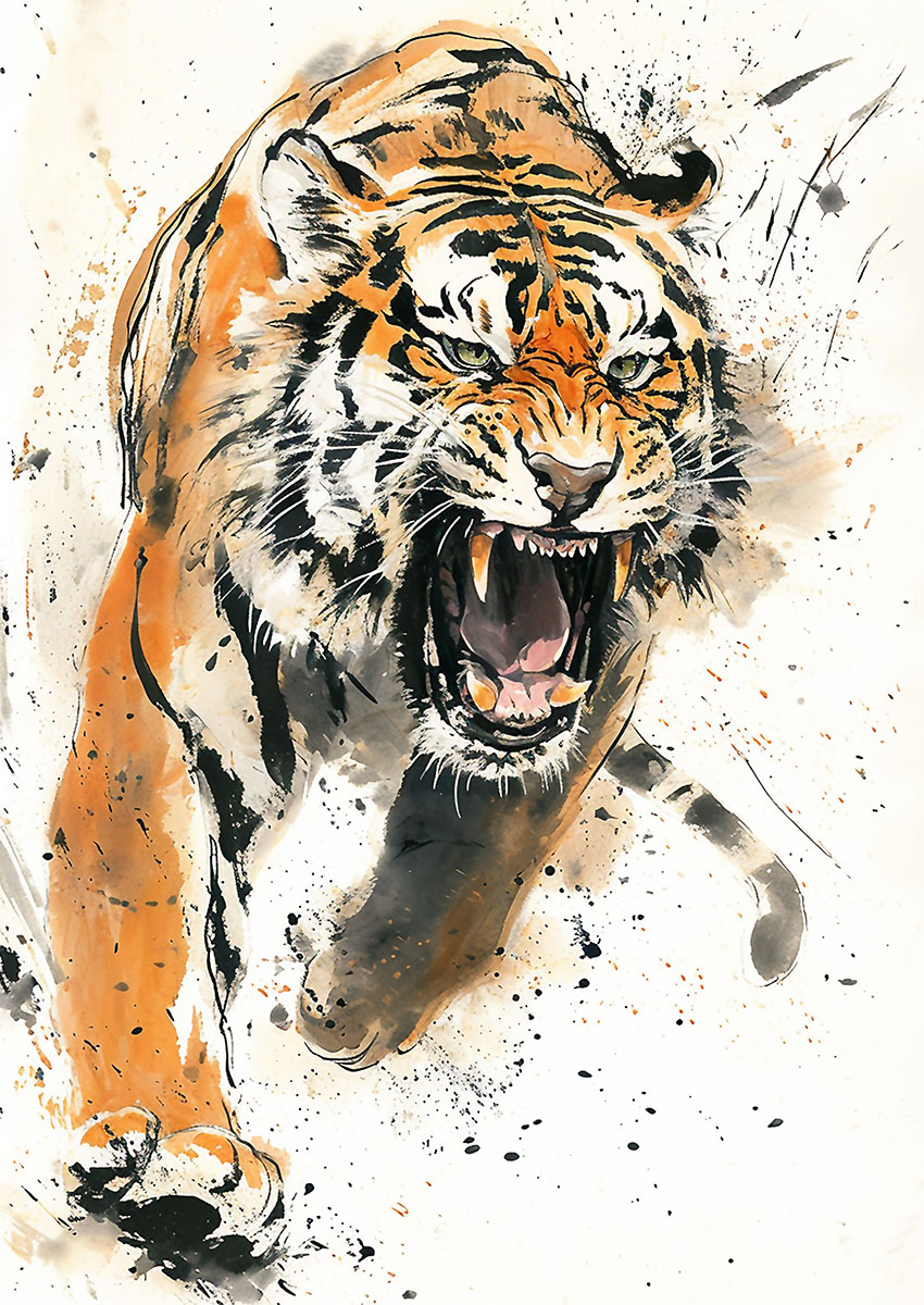 Bengal Tiger Canvas Print & Poster Wall Art - AI PRINT LAB