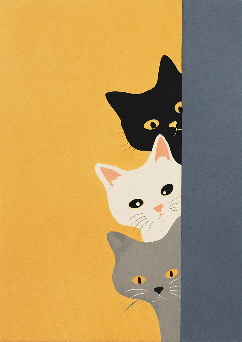 Charming Cat Trio Canvas Print & Poster Wall Art - AI PRINT LAB